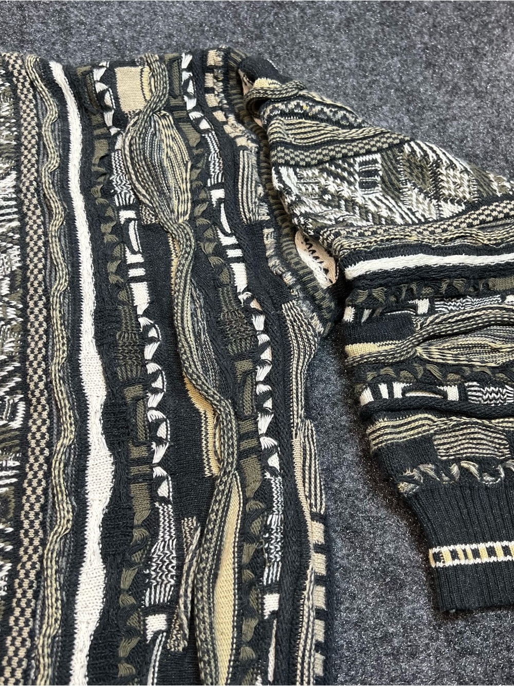 Croft & Barrow Coogi Inspired Sweater XXL Vintage Textured Cosby Knit - Picture 3 of 7